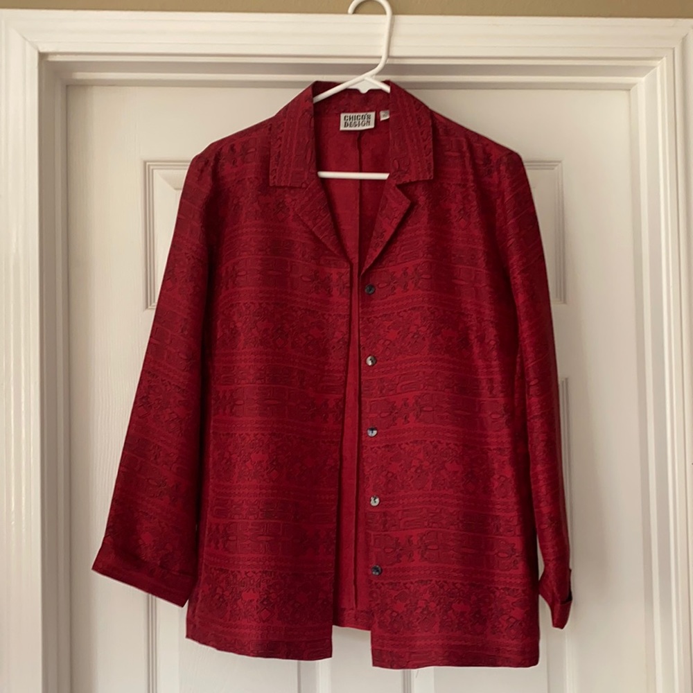 Chico’s Red Silk Shirt
